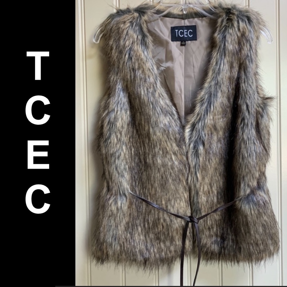 Fur Belted TCEC Vest - Beautiful, Soft!  EUC